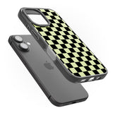 iPhone 16 Pro Max Black & Lime Check Black Impact Phone Case