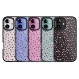 iPhone 16 Pro Max Small Pink Blossoms Transparent Design Black Impact Phone Case