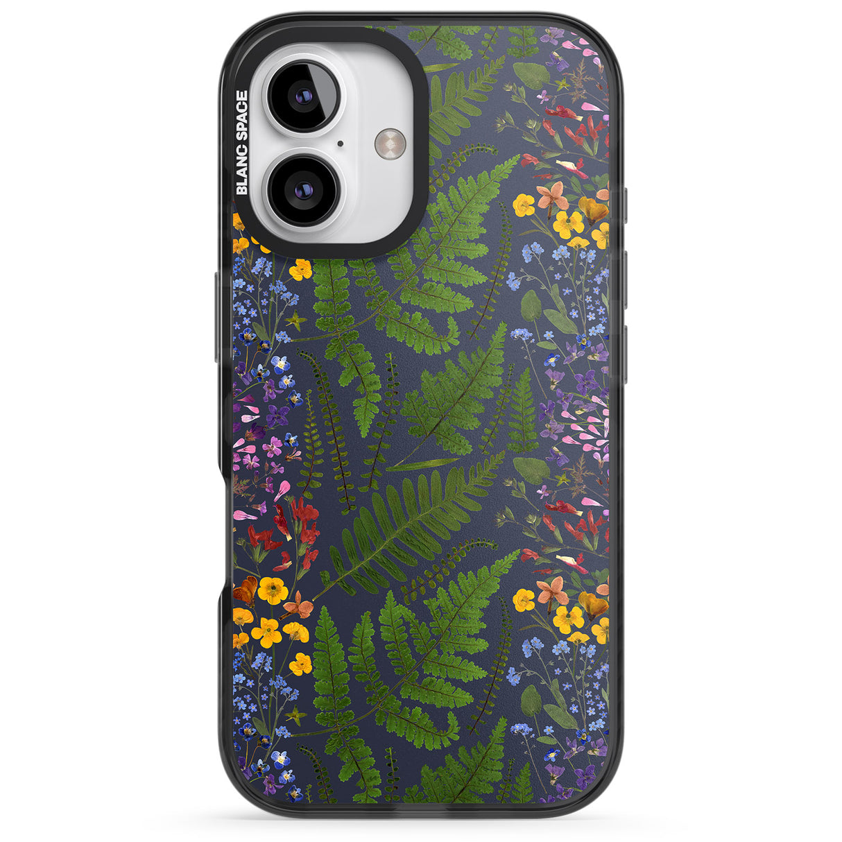 Busy Floral and Fern Design - Navy