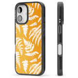 iPhone 16 Pro Max Fern Pattern on Yellow Black Impact Phone Case