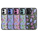 iPhone 16 Pro Max Purple Blossoms Transparent Floral Black Impact Phone Case