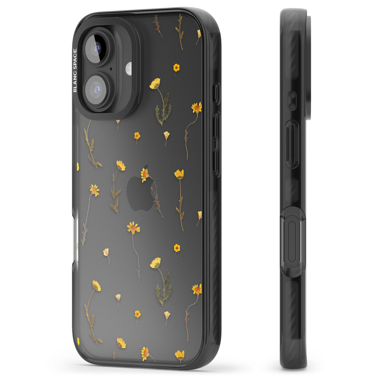 iPhone 16 Pro Max Mixed Yellow Flowers - Dried Flower-Inspired Black Impact Phone Case