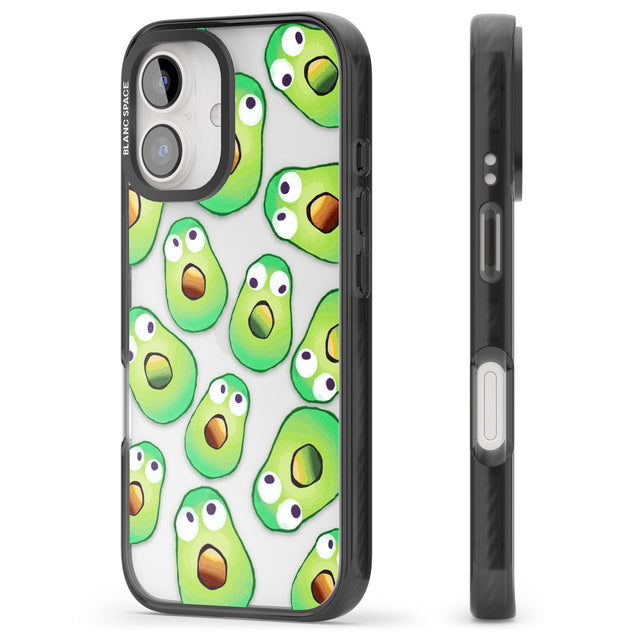 iPhone 16 Pro Max Shocked Avocados Black Impact Phone Case