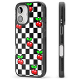 iPhone 16 Pro Max Checkered Cherry Black Impact Phone Case