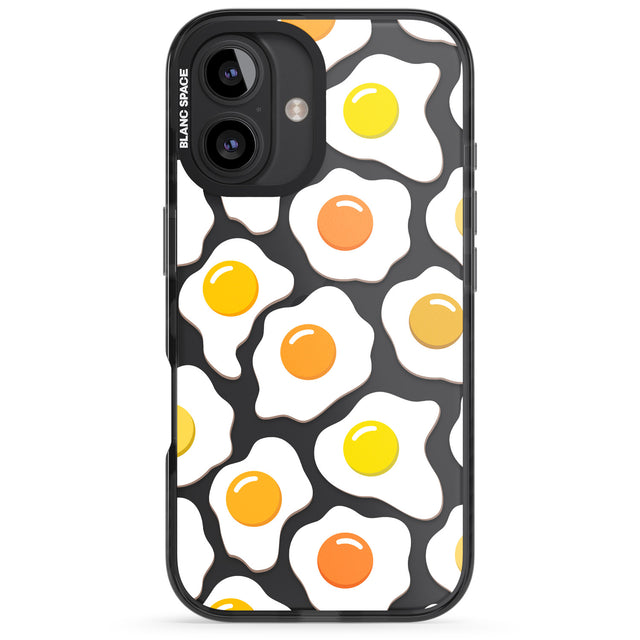 iPhone 16 Pro Max Fried Egg Pattern Black Impact Phone Case