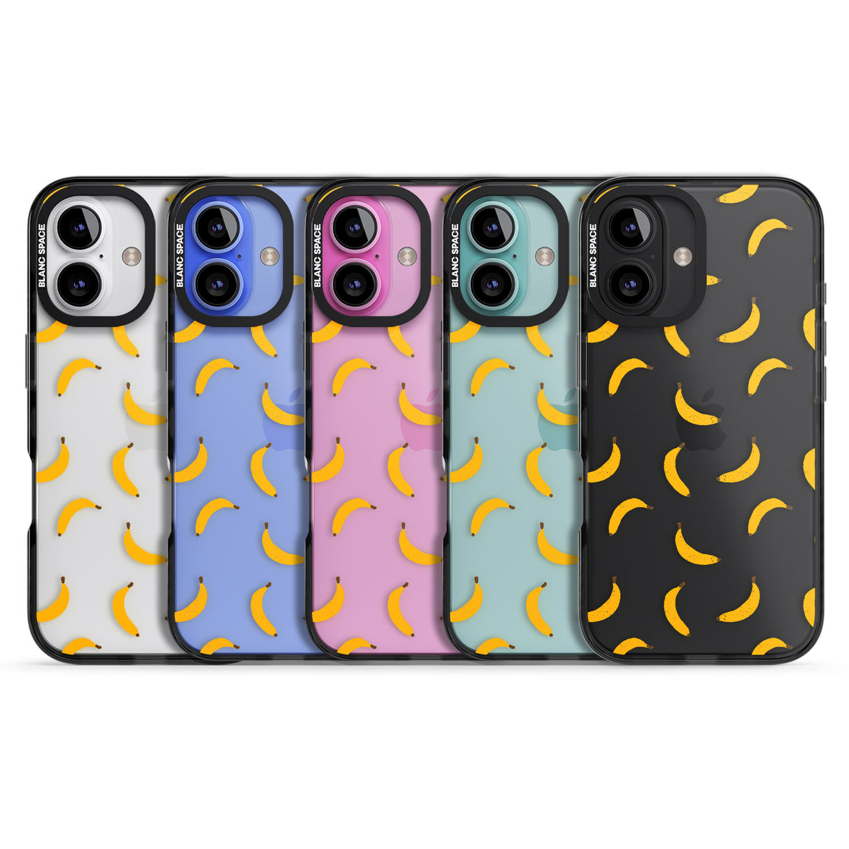 iPhone 16 Pro Max Banana Pattern Black Impact Phone Case