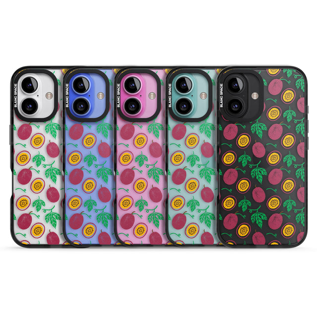 iPhone 16 Pro Max Passion Fruit Pattern Black Impact Phone Case