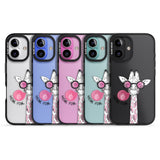 iPhone 16 Pro Max Think Pink Giraffe Black Impact Phone Case