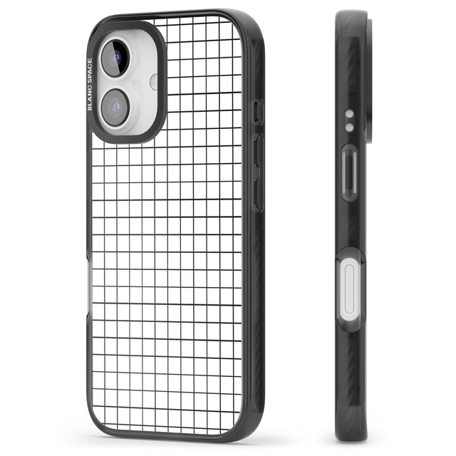 iPhone 16 Pro Max Simplistic Small Grid Designs White Black Impact Phone Case