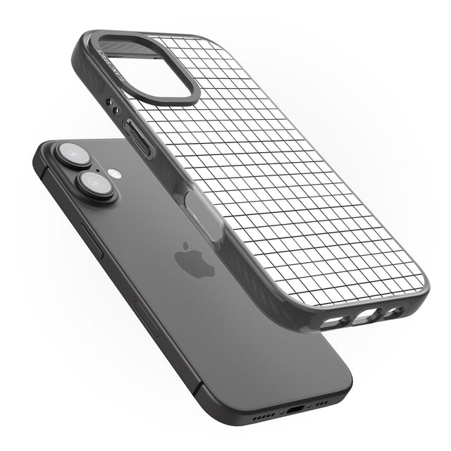 iPhone 16 Pro Max Simplistic Small Grid Designs White Black Impact Phone Case