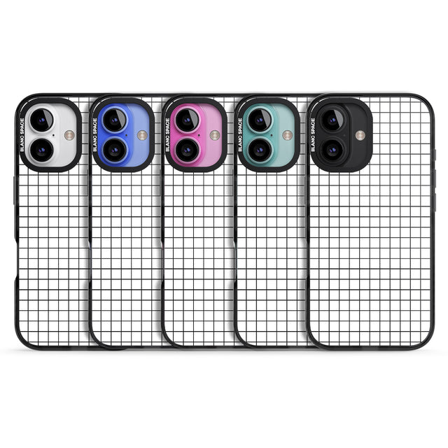 iPhone 16 Pro Max Simplistic Small Grid Designs White Black Impact Phone Case