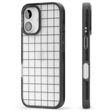 iPhone 16 Pro Max Simplistic Large Grid Pattern Black (Transparent) Black Impact Phone Case