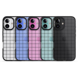 iPhone 16 Pro Max Simplistic Large Grid Pattern Black (Transparent) Black Impact Phone Case