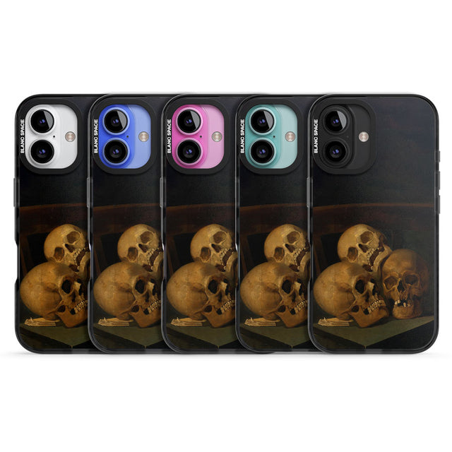 Still Life of Three Skulls Black Impact Phone Case for iPhone 16, iPhone 16 Plus