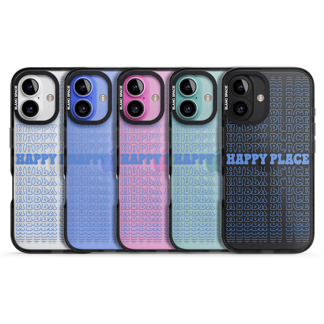 iPhone 16 Pro Max Happy Place (Blue) Black Impact Phone Case + Magsafe