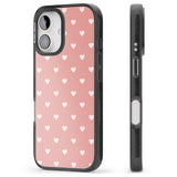 iPhone 16 Pro Max Small Heart Pattern: Pink Black Impact Phone Case