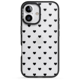 iPhone 16 Pro Max Small Heart Pattern: White & Black Impact Phone Case