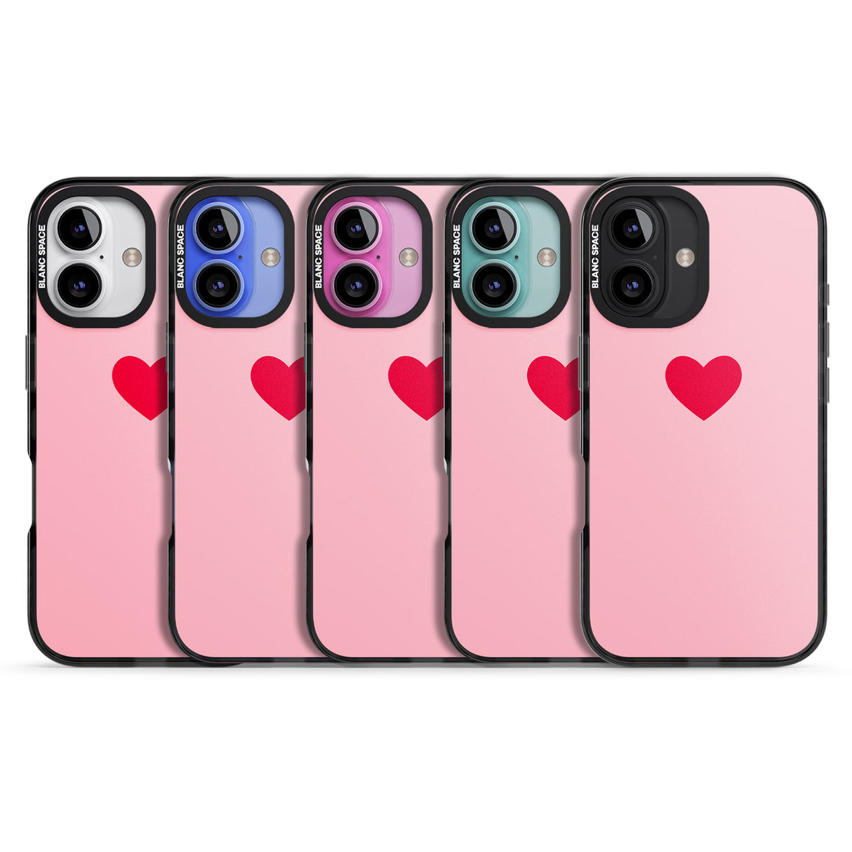 iPhone 16 Pro Max Single Heart Red & Pink Black Impact Phone Case