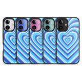 iPhone 16 Pro Max Blue Heart Illusion Black Impact Phone Case