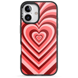 iPhone 16 Pro Max Red Heart Illusion Black Impact Phone Case