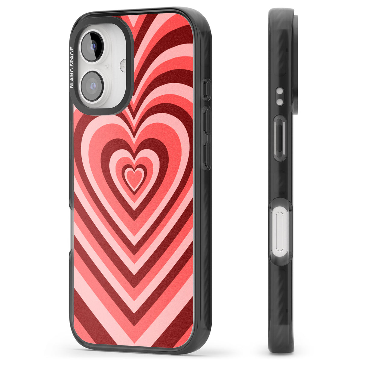 iPhone 16 Pro Max Red Heart Illusion Black Impact Phone Case