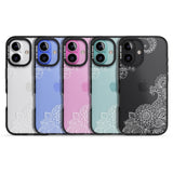 iPhone 16 Pro Max White Henna Botanicals Black Impact Phone Case