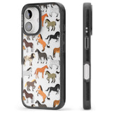 iPhone 16 Pro Max Horse Pattern Black Impact Phone Case