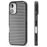 iPhone 16 Pro Max Black Houndstooth Pattern Black Impact Phone Case