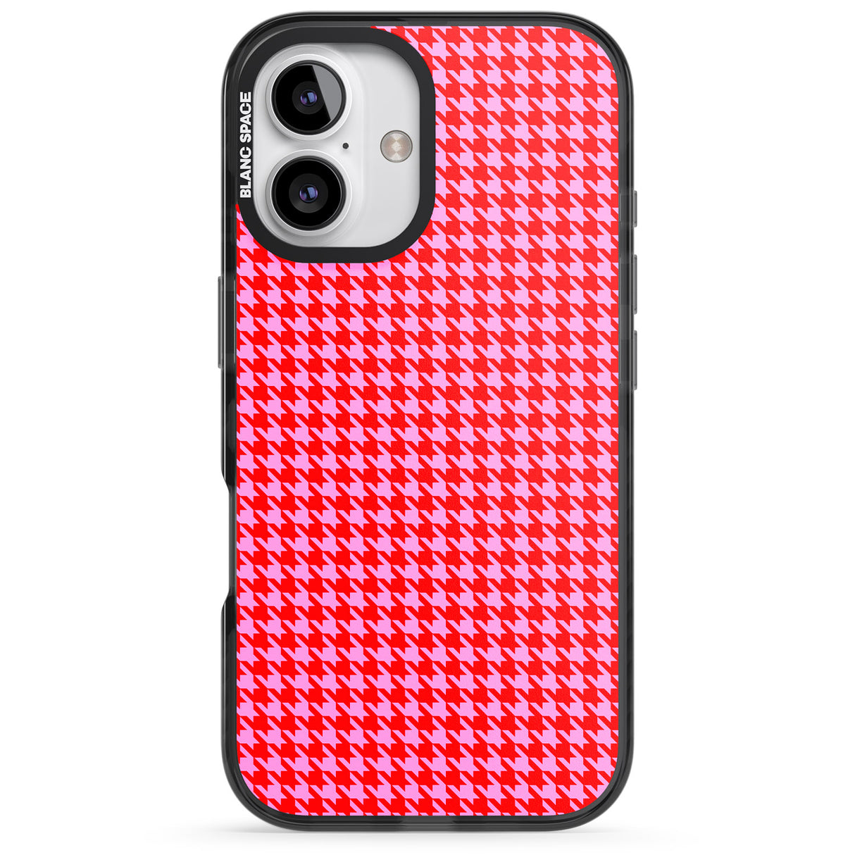 Neon Pink & Red Houndstooth Pattern