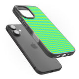 iPhone 16 Pro Max Neon Lime & Turquoise Houndstooth Pattern Black Impact Phone Case