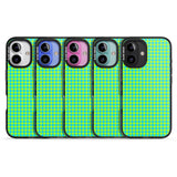 iPhone 16 Pro Max Neon Lime & Turquoise Houndstooth Pattern Black Impact Phone Case