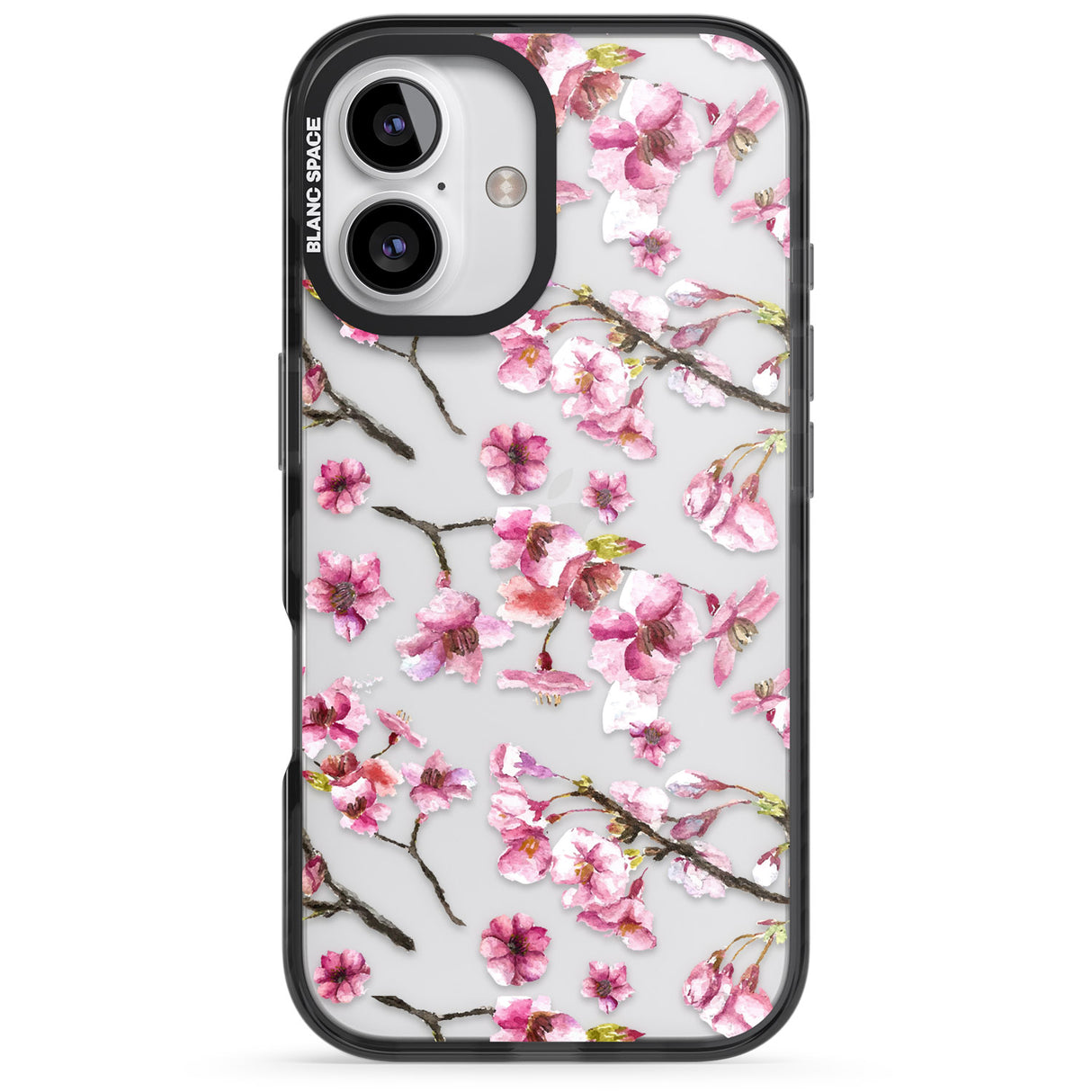 iPhone 16 Pro Max Sakura Watercolour Black Impact Phone Case