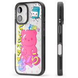 iPhone 16 Pro Max Kawaii Pink Bear Collage Clear Impact Phone Case + Magsafe