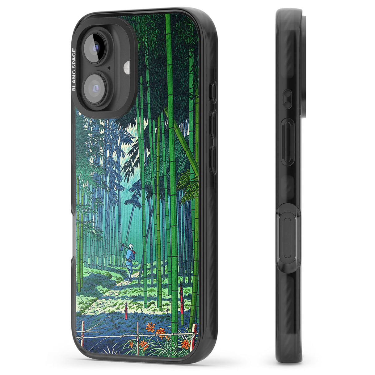 Bamboo Grove of Saga Black Impact Phone Case for iPhone 16, iPhone 16 Plus