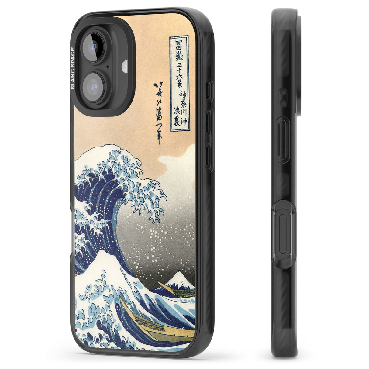 Great Wave Black Impact Phone Case for iPhone 16, iPhone 16 Plus