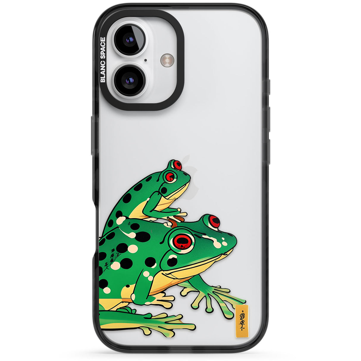 Matsumoto Hoji Frog Green Black Impact Phone Case for iPhone 16, iPhone 16 Plus