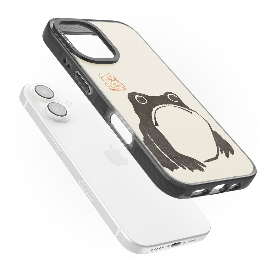 Matsumoto Hoji Frog Black Impact Phone Case for iPhone 16, iPhone 16 Plus