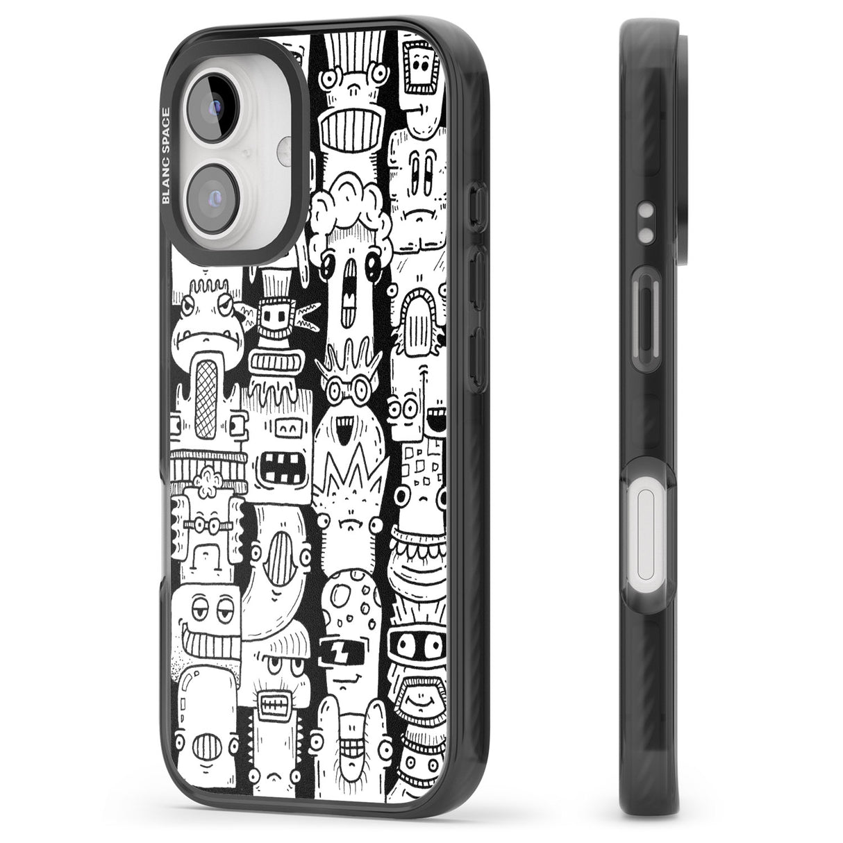 iPhone 16 Pro Max Monochrome Heads Black Impact Phone Case