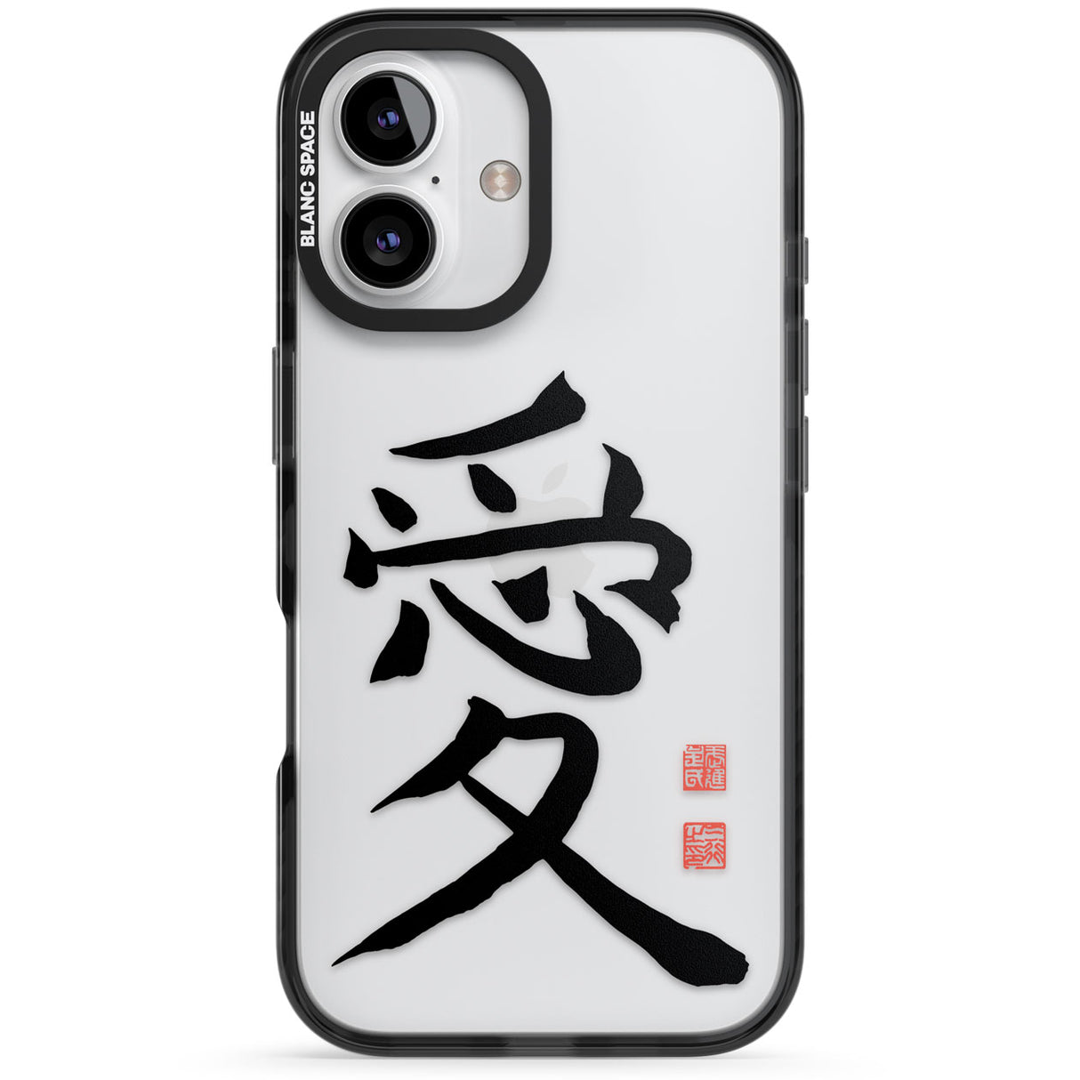 Japanese Kanji - Love Black Impact Phone Case for iPhone 16, iPhone 16 Plus