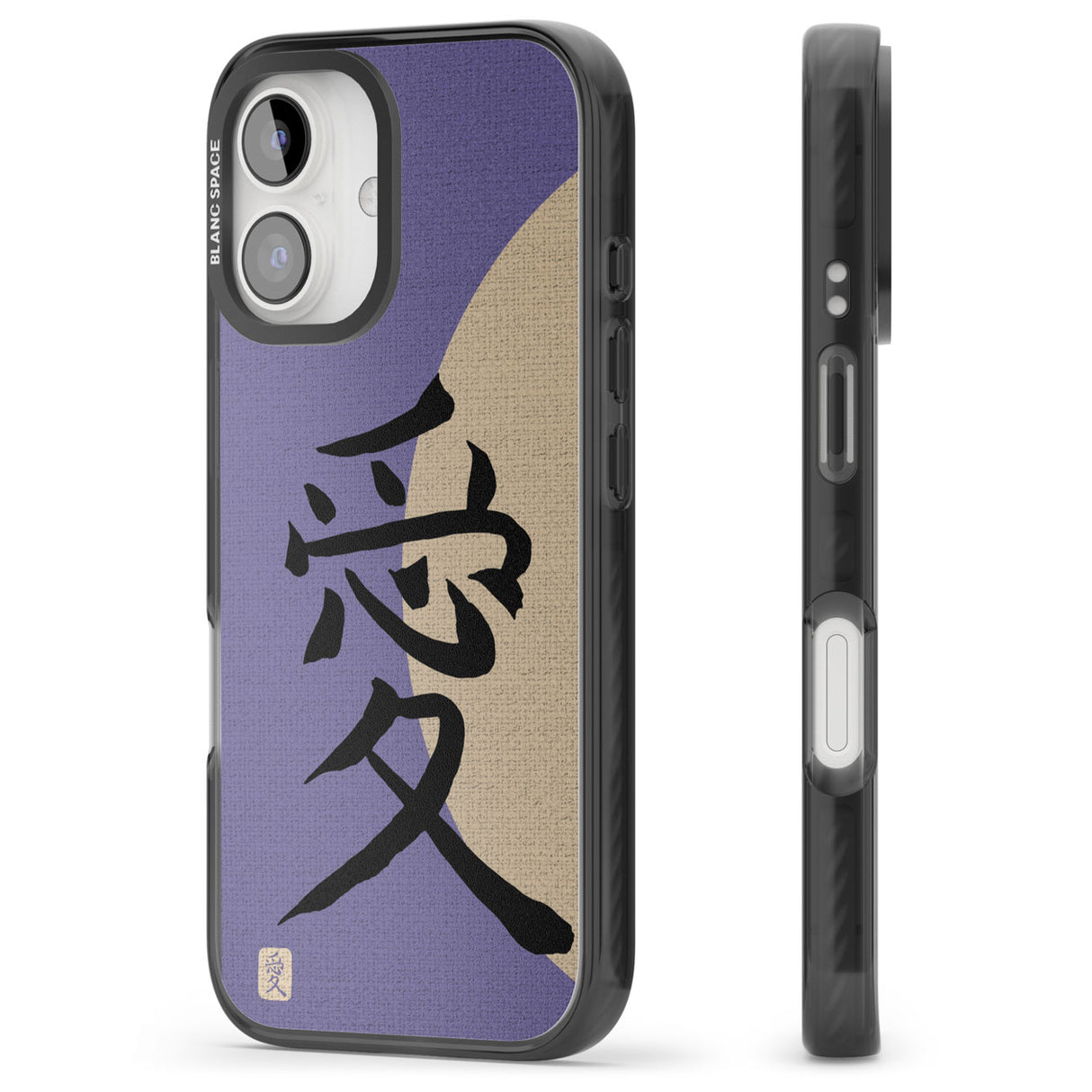 Vintage Japanese Kanji - Love Black Impact Phone Case for iPhone 16, iPhone 16 Plus