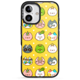 iPhone 16 Pro Max Mythical Cats Kawaii Pattern Black Impact Phone Case