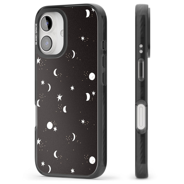 iPhone 16 Pro Max Funky Moons & Stars Black Impact Phone Case