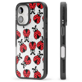iPhone 16 Pro Max Ladybug Pattern Black Impact Phone Case