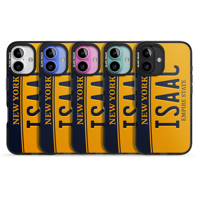 iPhone 16 Pro Max New York License Plate Black Impact Phone Case