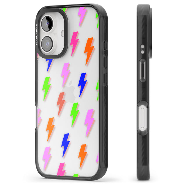 iPhone 16 Pro Max Rainbow Pop Lightning Black Impact Phone Case