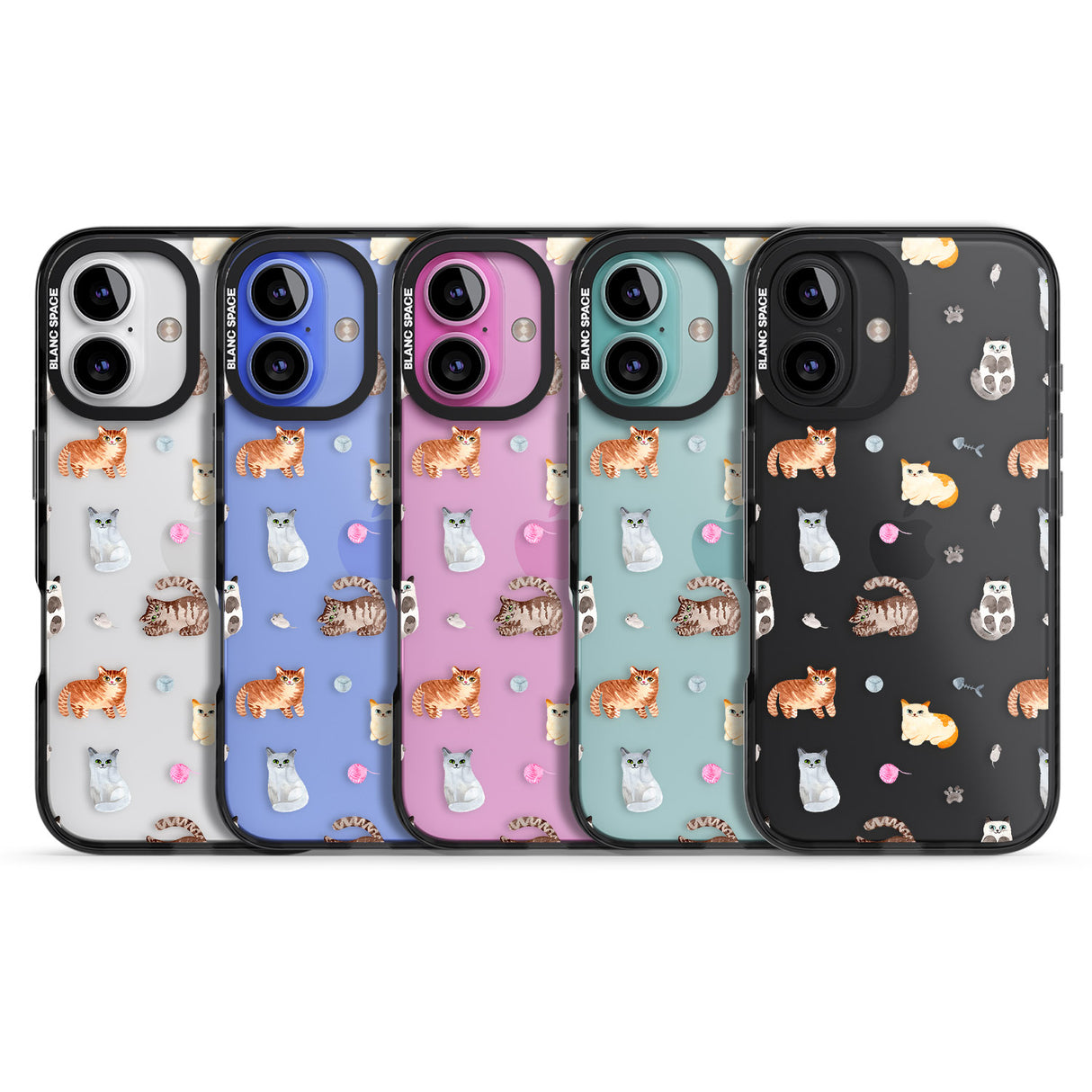 iPhone 16 Pro Max Cats with Toys - Clear Black Impact Phone Case