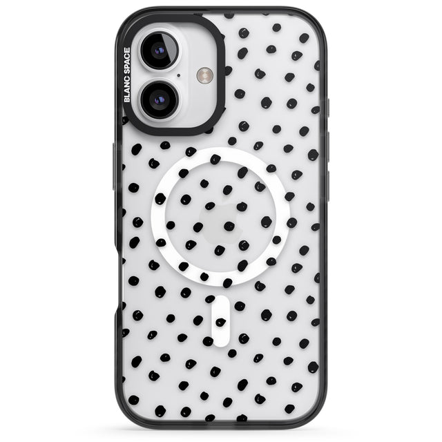 iPhone 16 Pro Max Messy Black Dot Pattern Black Impact Phone Case