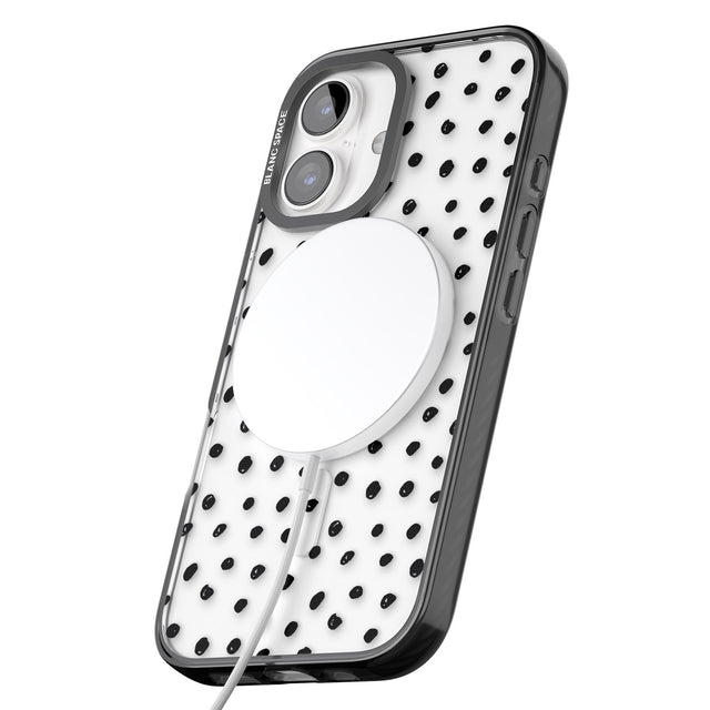 iPhone 16 Pro Max Messy Black Dot Pattern Black Impact Phone Case