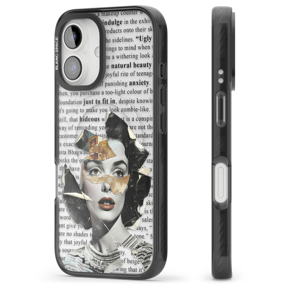 Beauty is Within Black Impact Magsafe Phone Case for iPhone 16, iPhone 16 Plus