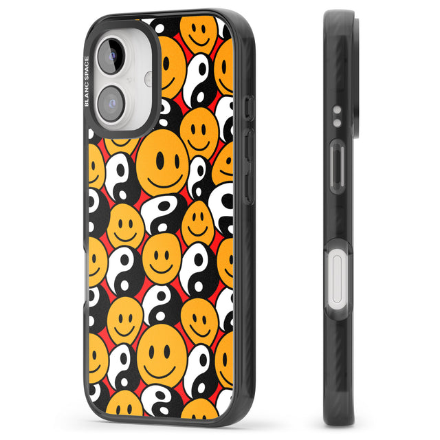 iPhone 16 Pro Max Yin Yang & Faces Black Impact Phone Case